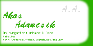 akos adamcsik business card